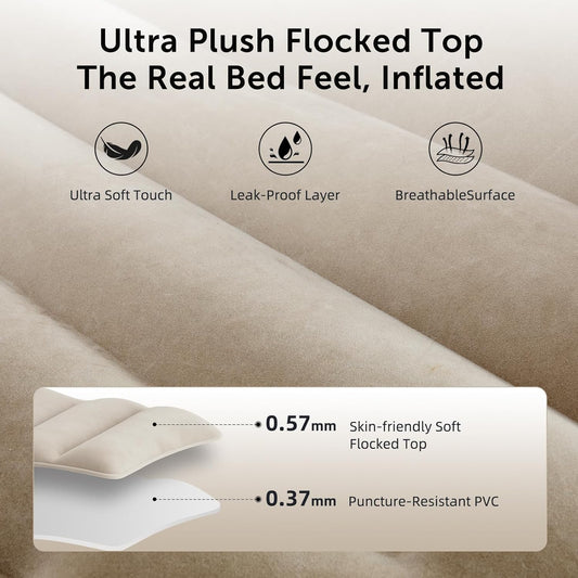 Inflatable Pregnancy Pillow,Full Body Pregnancy Mattress with Hole for Belly Chest/Head,Pregnancy Pillows for Prone Sleeping,Relieves Back Pain-Portable for Massage,Home,Trave (Khaki)