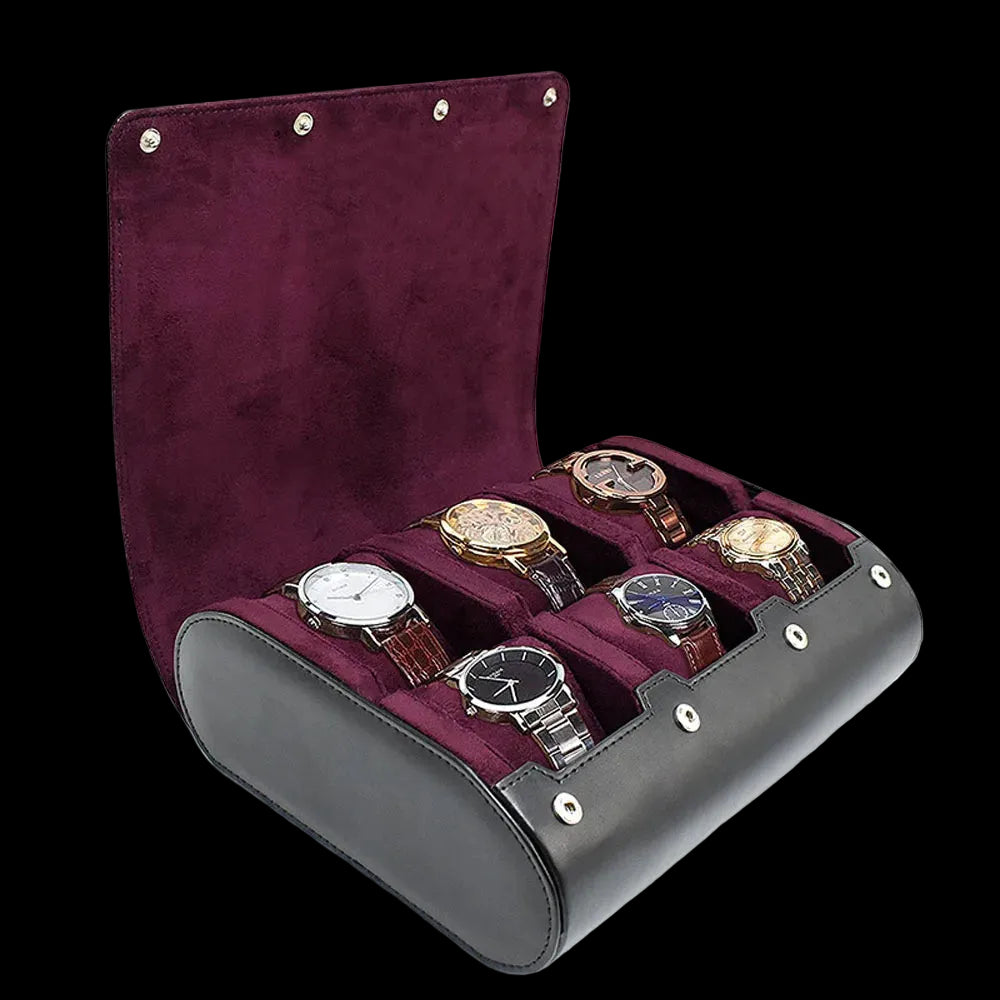 Watch Travel Case - for Men - for Women -Watch Roll Travel Case Organizer Display - Watch Case - 6 Slots Watch Box Organizer