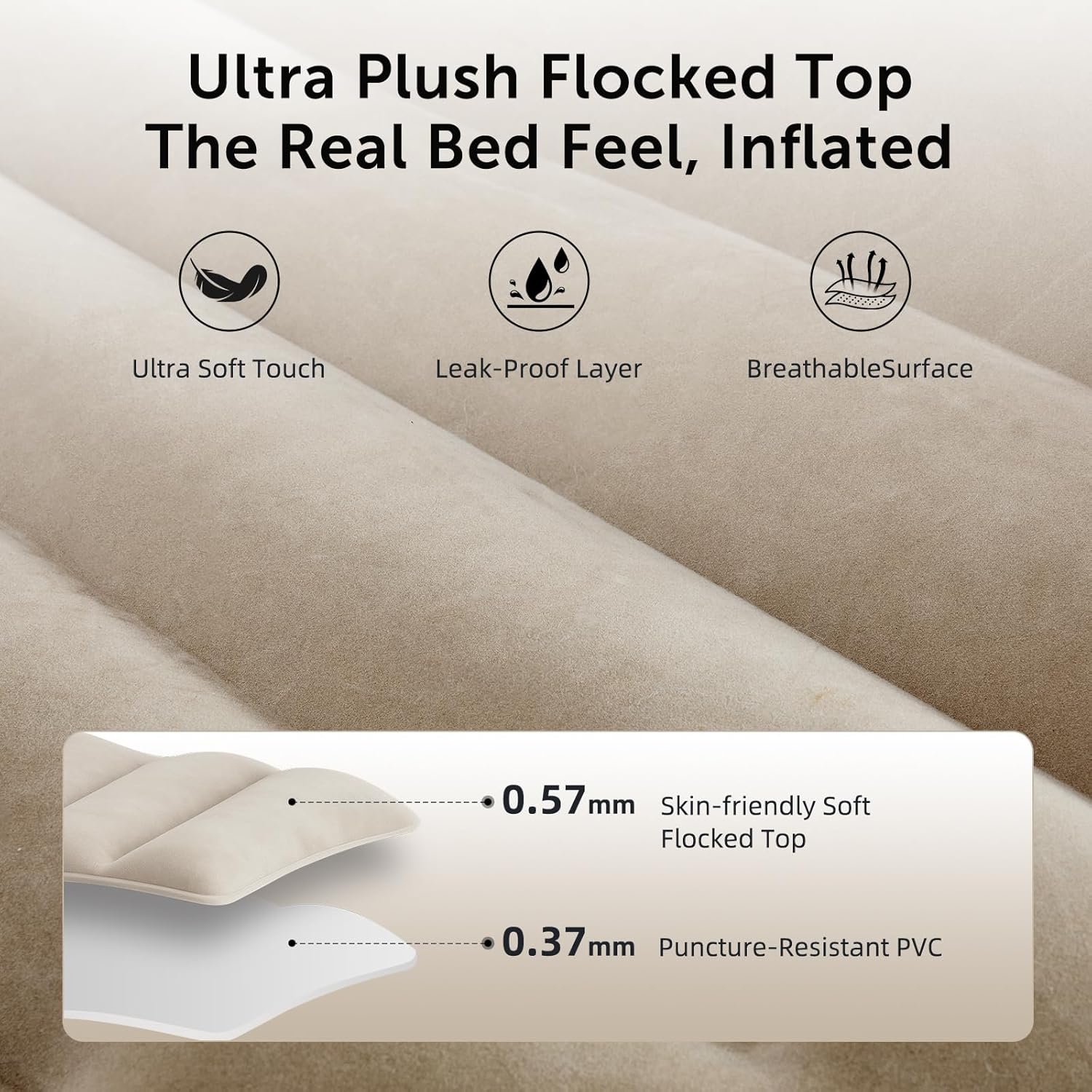 Inflatable Pregnancy Pillow,Full Body Pregnancy Mattress with Hole for Belly Chest/Head,Pregnancy Pillows for Prone Sleeping,Relieves Back Pain-Portable for Massage,Home,Trave (Khaki)