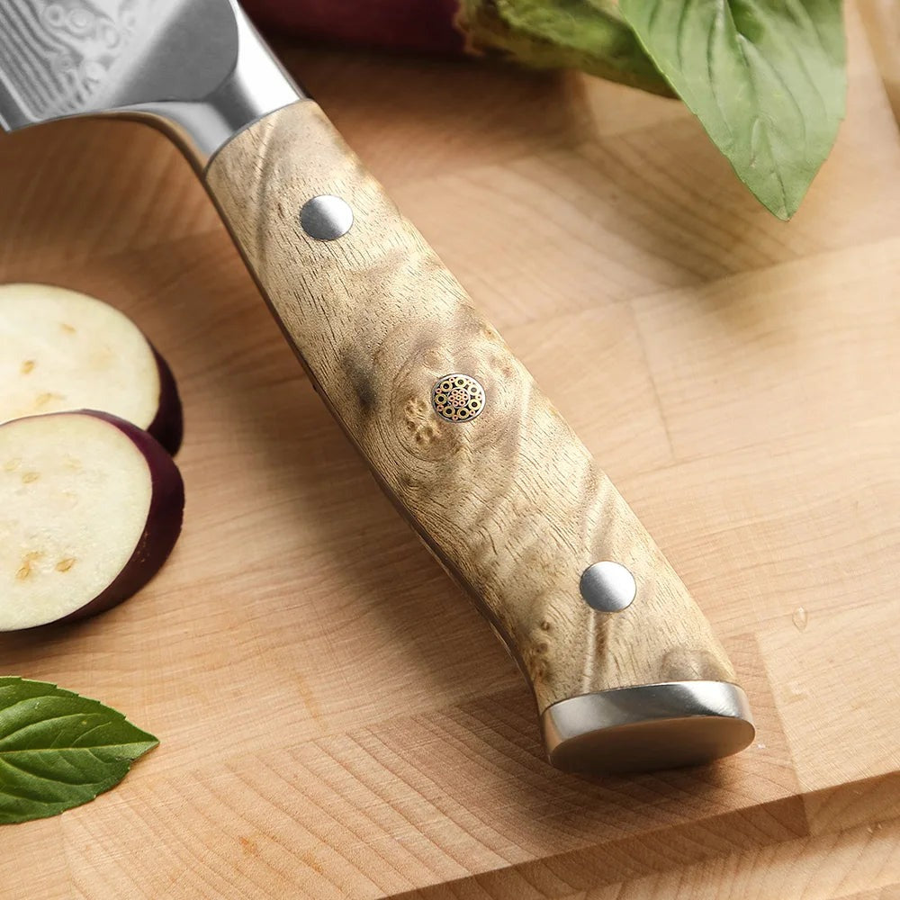 Damascus Bunka Knife, 67-Layer Japanese Steel 5.8 inch